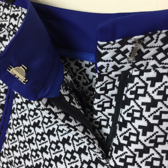 Muse Purple Black & White Geometric Dress Shorts - Picture 4 of 8